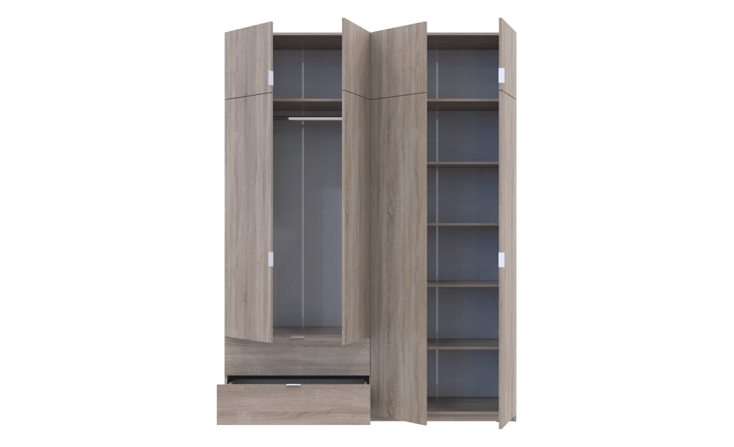 Kleiderschrank Doros Lukas Schiebetüren Sonoma Eiche 180x50x250 (80737731)