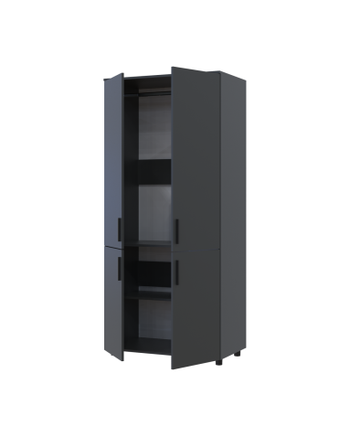 Kleiderschrank Doros Thorn Anthrazit 2 Türen Kleiderstange 90x51,6x200 (44900443)