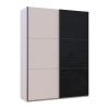 Kleiderschrank Doros G-Caiser Schiebetüren Kaschmir/Schwarz Glas 2 Türen 180x60x240 (42005323)