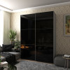 Kleiderschrank Doros G-Caiser Schiebetüren Graphitgrau mit Glas 180x60x240 (42005016)