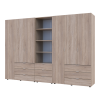 Kleiderschrank Doros Gelar Sonoma Eiche 3+3 Türen Säulenschrank 292,4x49,5x203,4 (42005184)