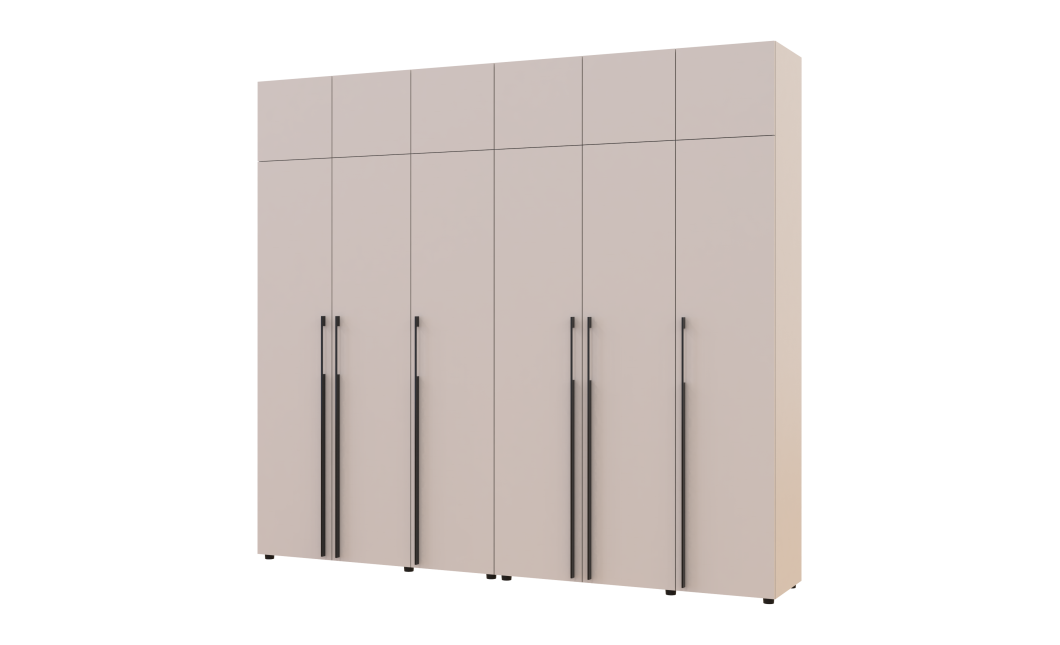 Kleiderschrank mit Aufsatz Doros Kasper Kaschmir 3+3 Türen 270x50x245 (42005526)