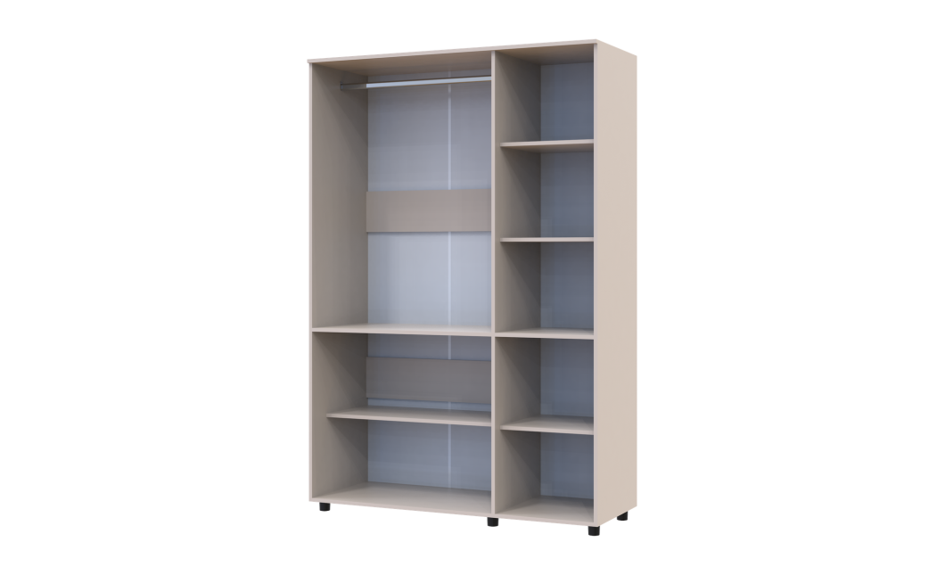 Kleiderschrank Doros Thorn Kaschmir 3 Türen Kleiderstange 135x51,6x200 (44900495)