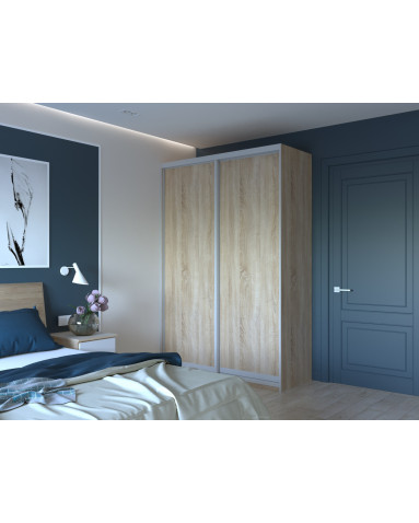 Kleiderschrank Doros City Light Schiebetüren Sonoma Eiche 2 Türen 150x45x225 (42002013)