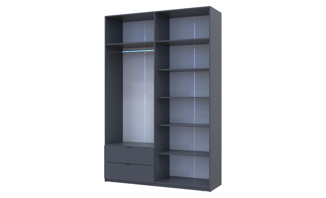 Kleiderschrank Doros Lukas mit Drehtüren Graphitgrau 160x50x240 (80736287)