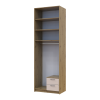 Kleiderschrank Doros Rondi mit Drehtüren mit Oberschrank und Spiegel Artisan Eiche / Kaschmir 2 Türen 82x52x260 (42005195)