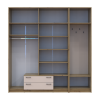 Drehtürenschrank Doros Rondi mit Kleiderstange und Oberschrank Artisan Eiche/Kaschmir 4 Türen 220x52x236 (42005296)