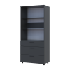 Kleiderschrank Doros Thorn Anthrazit 2 Türen 3 Schubladen Böden 90x51,6x200 (44900446)