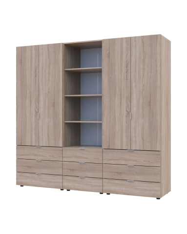 Kleiderschrank Doros Gelar Sonoma Eiche 2+2 Türen Säulenschrank 215x49,5x203,4 (42005183)