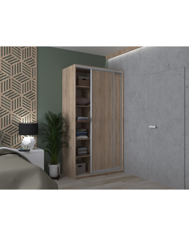 Kleiderschrank Doros City Light Schiebetüren Sonoma Eiche 2 Türen 120x60x225 (42002010)