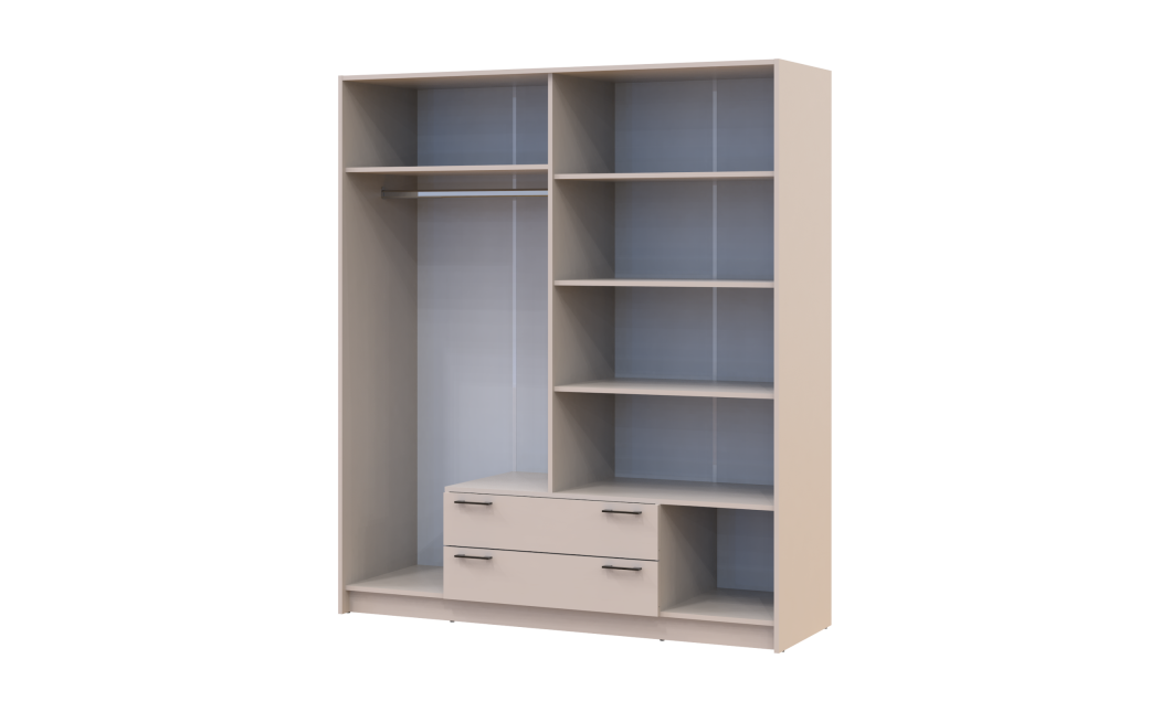 Kleiderschrank Doros Rondi mit Drehtüren Kaschmir 4 Türen 160x52x195 (80738477)