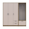Kleiderschrank Doros Rondi mit Kleiderstange Artisan Eiche/Kaschmir 3 Türen 181x52x195 (42005280)