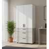 Kleiderschrank Doros Thorn Natti Kiefer/Weiß 2 Türen 3 Schubladen Böden 90x51,6x200 (44900462)