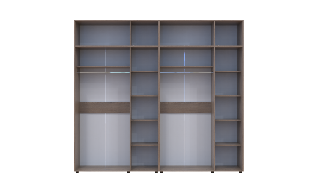 Kleiderschrank mit Aufsatz Doros Kasper Cremona Cannolo 3+3 Türen 270x50x245 (42005527)