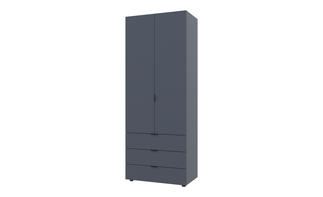 Kleiderschrank Doros Gelar mit Drehtüren Graphitgrau 2 Türen 77,5x49,5x203,4 (80737023)