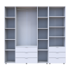 Kleiderschrank Doros Gelar Weiß 4 Türen Säulenschrank 215x49,5x203,4 (42005164)