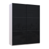 Kleiderschrank Doros G-Caiser Schiebetüren Kaschmir/Schwarz 2 Glas 2 Türen 180x60x240 (42005326)