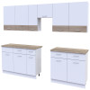 Küche Doros Leia 340x60x250 Weiß / Sonoma Eiche (81000007)