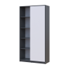 Kleiderschrank Doros Student mit Drehtüren Graphitgrau / Weiß 90x38x180 (44900273)