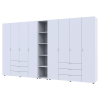Kleiderschrank Doros Gelar Weiß 4+4 Türen mit offenem Regal 348,2x49,5x203,4 (42005040)