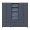 Kleiderschrank Doros Gelar Graphitgrau 2+2 Türen Säulenschrank 215x49,5x203,4 (42005171)