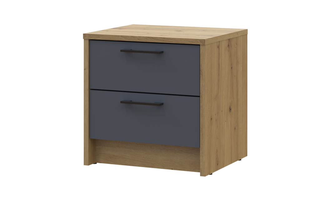 Nachttisch Doros Rondi Eiche Artisan/Anthrazit 2 Türig 40x35x40 (41516286)