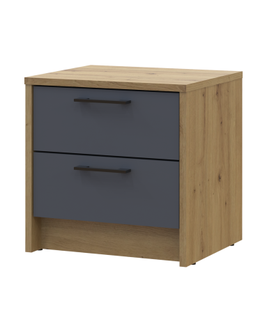 Nachttisch Doros Rondi Eiche Artisan/Anthrazit 2 Türig 40x35x40 (41516286)