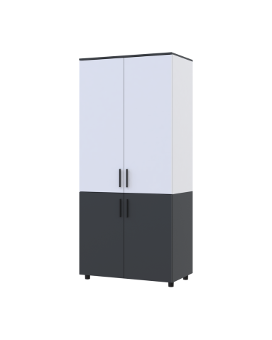Kleiderschrank Doros Thorn Anthrazit/Weiß 2 Türen Böden 90x51,6x200 (44900468)