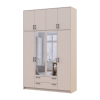 Kleiderschrank Doros Rondi mit Drehtüren mit Oberschrank und Spiegel Kaschmir 4 Türen 160x52x260 (80738489)