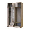 Kleiderschrank Doros Rondi mit Kleiderstange, Spiegel und Oberschrank Artisan Eiche/Kaschmir 2 Türen 142x52x236 (42005274)