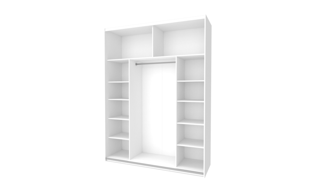 Kleiderschrank Doros G-Caiser Schiebetüren Weiß Graphitgrau mit Spiegel 180x60x240 (42005094)