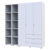 Kleiderschrank Doros Gelar Weiß 3 Türen mit 2 offenen Regalböden 192,6x49,5x203,4 (42005035)