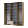 Kleiderschrank Doros Rondi mit Kleiderstange, Spiegel und hohem Oberschrank Artisan Eiche/Kaschmir 4 Türen 220x52x260 (42005302)