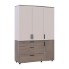 Kleiderschrank Doros Thorn Cremona Cannolo/Kaschmir 3 Türen 3 Schubladen Böden 135x51,6x200 (44900502)