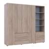 Kleiderschrank Doros Gelar Sonoma Eiche 4 Türen Säulenschrank 215x49,5x203,4 (42005182)