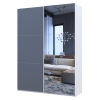 Kleiderschrank Doros G-Caiser Schiebetüren Weiß Graphitgrau mit Spiegel 160x60x240 (42005086)
