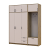 Kleiderschrank Doros Rondi mit Kleiderstange und Oberschrank Artisan Eiche/Kaschmir 3 Türen 181x52x236 (42005284)