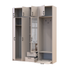 Kleiderschrank Doros Rondi mit Kleiderstange, Spiegel und Oberschrank Kaschmir 3 Türen 181x52x236 (42005404)