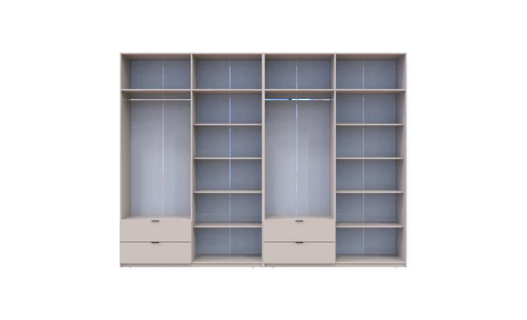 Kleiderschrank-Set Doros Lukas Kaschmir 4+4 Türen 320x50x240 (42005128)
