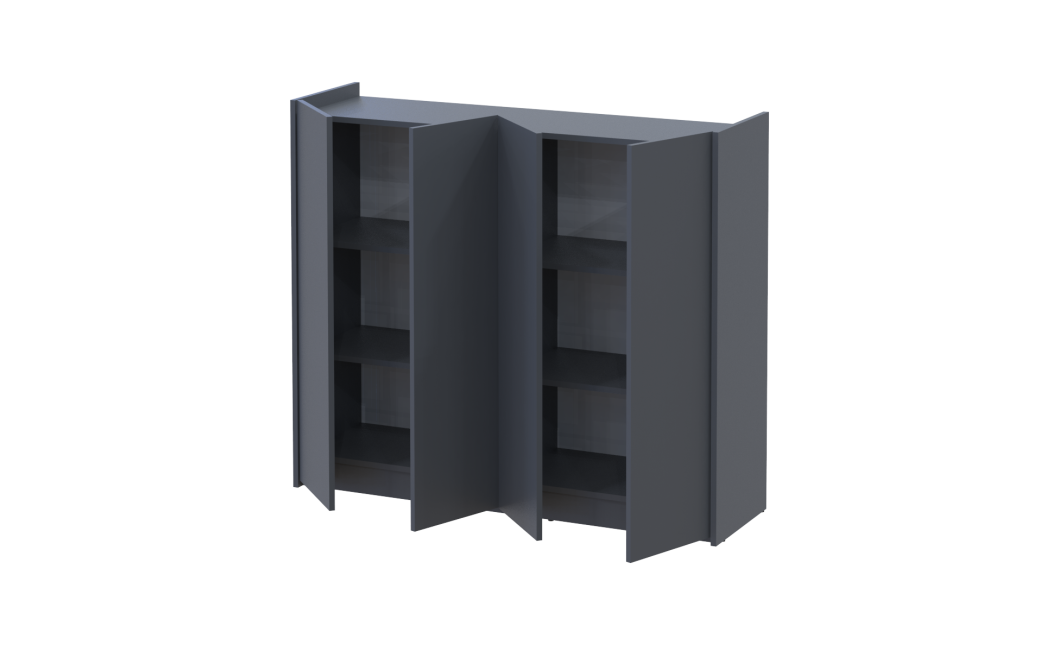 Schuhschrank Doros Kassel mit Spiegel Graphit 4 Türen 128×40×110 (42005498)