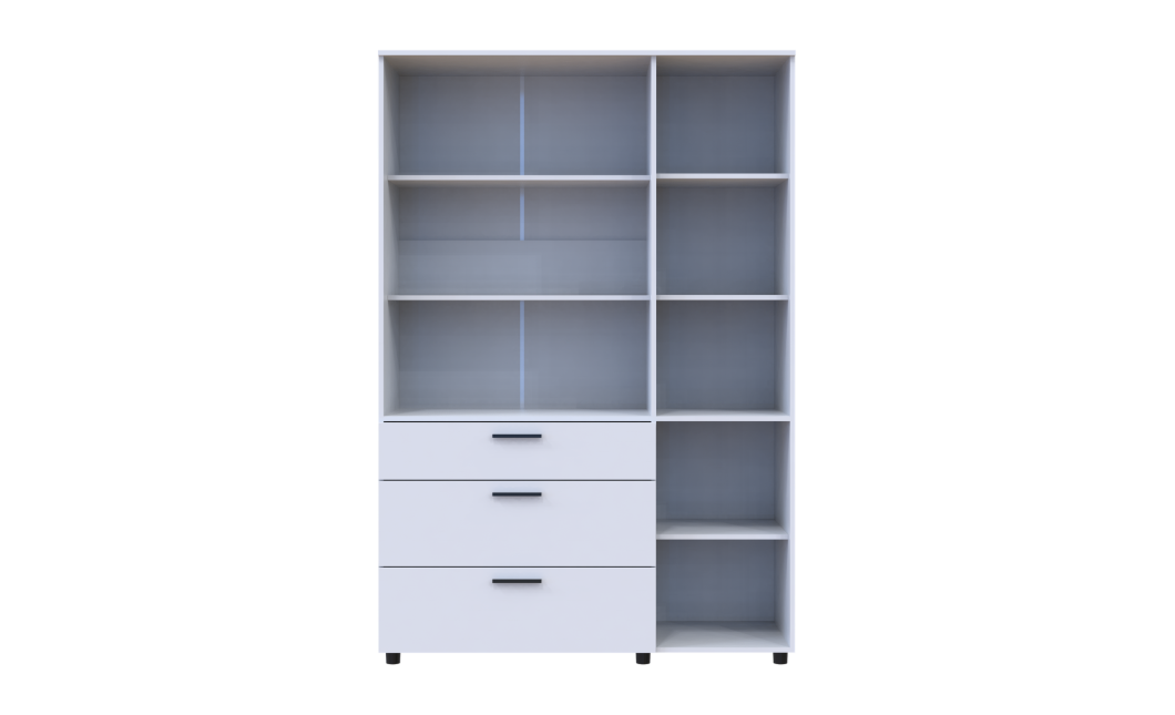 Kleiderschrank Doros Thorn Weiß 3 Türen 3 Schubladen Böden 135x51,6x200 (44900486)