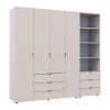 Kleiderschrank Doros Gelar Kaschmir 4 Türen Säulenschrank 215x49,5x203,4 (42005176)