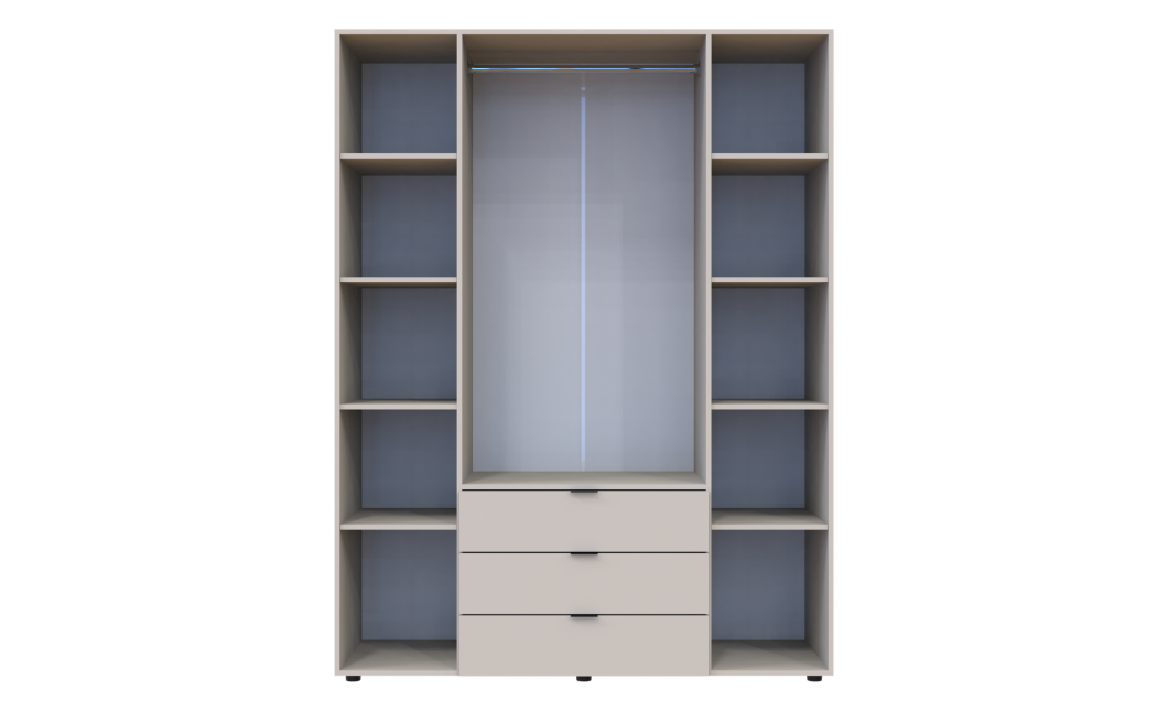 Kleiderschrank Doros Gelar mit Drehtüren Kaschmir 4 Türen 155x49,5x203,4 (80737634)