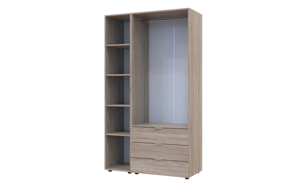 Drehtürenschrank Doros Gelar Sonoma Eiche 2 Türen mit Spiegel 116,5x49,5x203,4 (42002156)