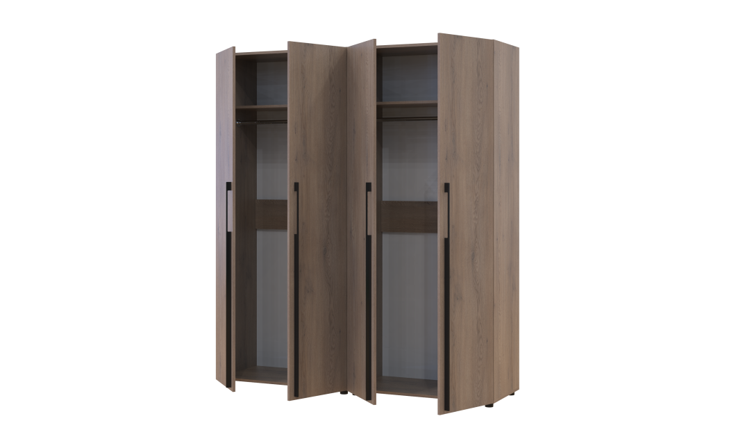 Kleiderschrank Doros Kasper Cremona Cannolo 2+2 Türen 180x50x204 (42005513)