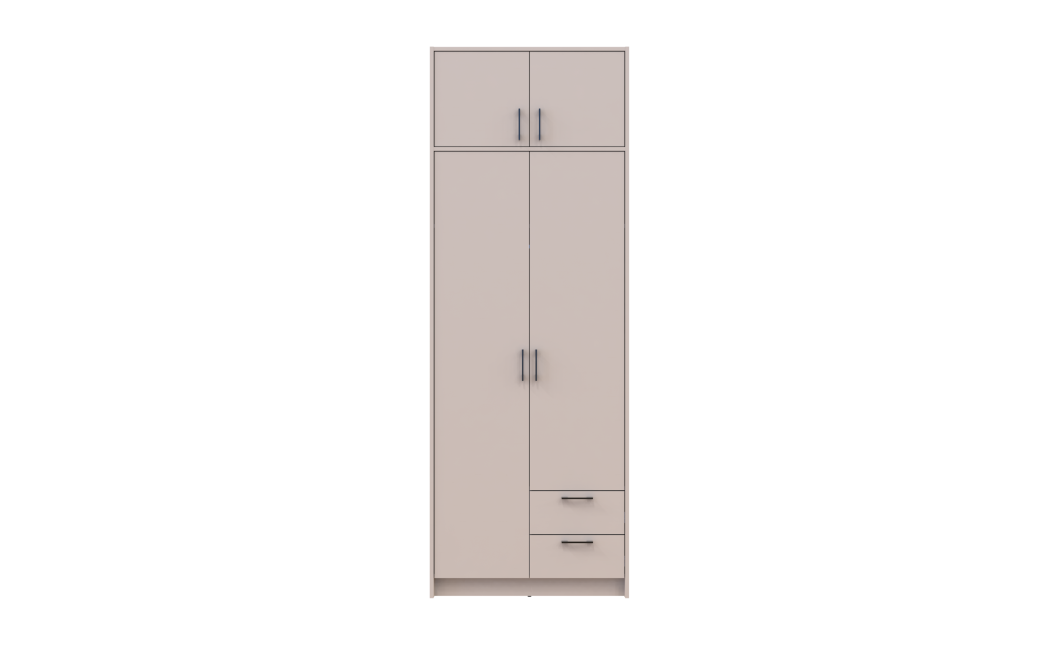 Kleiderschrank Doros Rondi mit Drehtüren mit Oberschrank Kaschmir 2 Türen 82x52x236 (80738469)