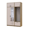 Kleiderschrank Doros Rondi mit Kleiderstange, Spiegel und Oberschrank Artisan Eiche/Kaschmir 2 Türen 142x52x236 (42005274)
