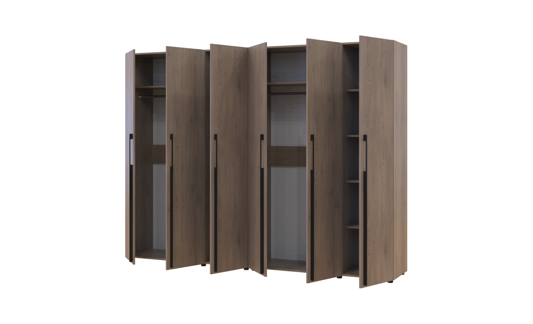 Kleiderschrank Doros Kasper Cremona Cannolo 3+3 Türen 270x50x204 (42005517)