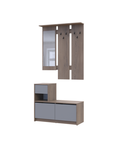 Flurmöbel Set Bela Cremona Cannolo/Grau mit Spiegel 100x40x210 (44900413)