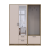 Kleiderschrank Doros Rondi mit Kleiderstange und Spiegel Artisan Eiche/Kaschmir 2 Türen 142x52x195 (42005270)